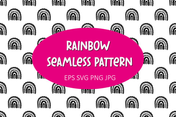 Download Black and White Boho Rainbow Pattern - Black and white boho Collection