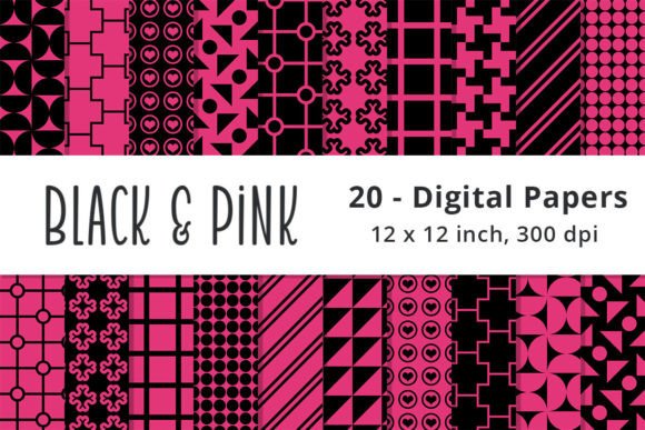 Download Black and Pink Digital Paper Background - Pink digital paper Collection