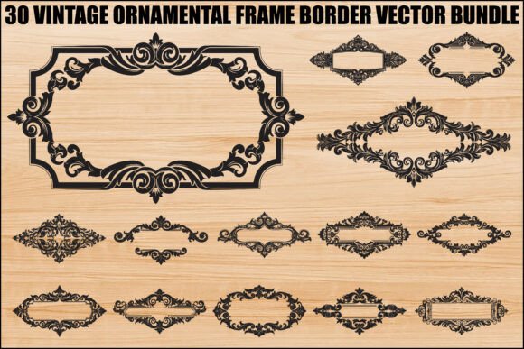 Download Vintage Ornamental Frame Border Bundle - Ornamental frame Collection