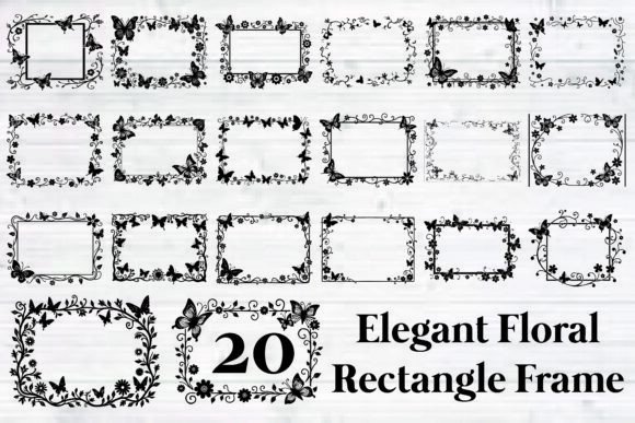 Download Floral Rectangle Frame Bundle - Rectangle frame Collection