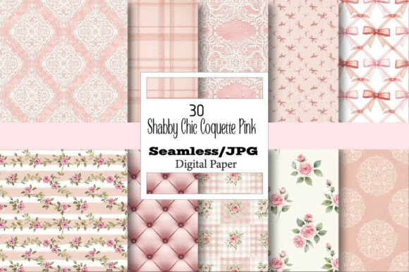 Download Shabby Chic Coquette Pink Digital Paper - Pink digital paper Collection