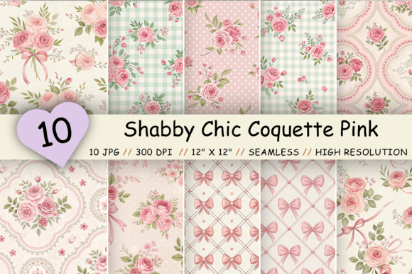 Download Shabby Chic Coquette Pink Digital Paper - Pink digital paper Collection