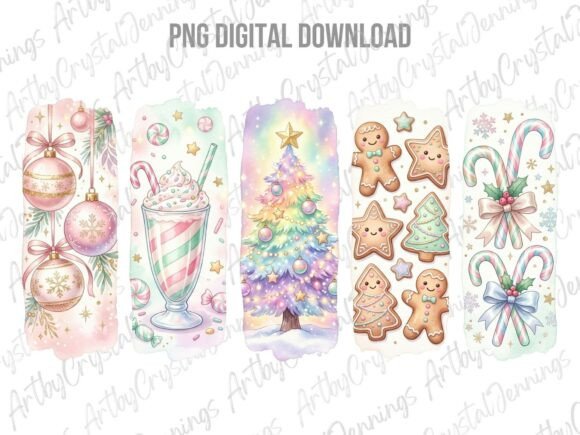 Download Pastel Christmas Brushstrokes PNG - Pastel christmas Collection