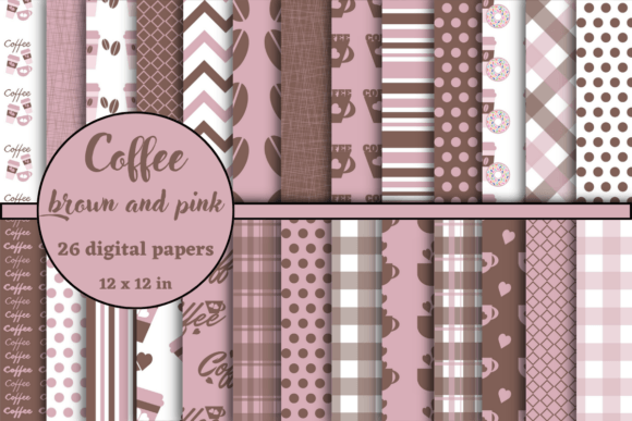 Download Coffee Brown and Pink Digital Papers - Pink digital paper Collection