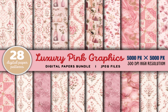 Download Luxury Pink Digital Paper Bundle - Pink digital paper Collection
