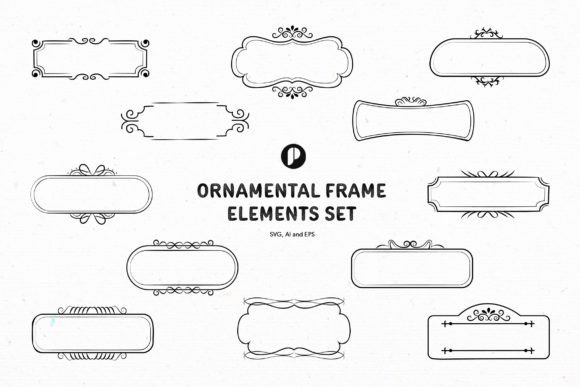 Download Black Ornamental Frame Elements Set - Ornamental frame Collection